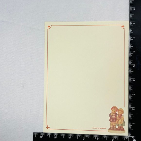 Vintage 1992 Hummel Stationary #220 We Congratulate 3 Sheets & 1 Envelope Unused - Picture 8 of 11